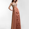 Chiffon Evening Dress Sequin Bridesmaid Dress Sleeveless Ruffle Pleated Floor Length Party Dress - Image 3