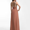 Chiffon Evening Dress Sequin Bridesmaid Dress Sleeveless Ruffle Pleated Floor Length Party Dress - Image 4
