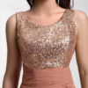 Chiffon Evening Dress Sequin Bridesmaid Dress Sleeveless Ruffle Pleated Floor Length Party Dress - Image 7