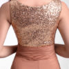Chiffon Evening Dress Sequin Bridesmaid Dress Sleeveless Ruffle Pleated Floor Length Party Dress - Image 8