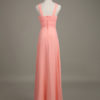 Chiffon Flower Crewneck A Line Long Wedding Party Bridesmaid Dress - Image 12