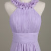 Chiffon Flower Crewneck A Line Long Wedding Party Bridesmaid Dress - Image 17