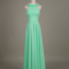 Chiffon Flower Crewneck A Line Long Wedding Party Bridesmaid Dress - Image 19