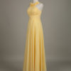 Chiffon Flower Crewneck A Line Long Wedding Party Bridesmaid Dress - Image 2