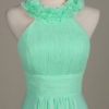 Chiffon Flower Crewneck A Line Long Wedding Party Bridesmaid Dress - Image 21