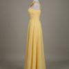 Chiffon Flower Crewneck A Line Long Wedding Party Bridesmaid Dress - Image 3