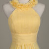 Chiffon Flower Crewneck A Line Long Wedding Party Bridesmaid Dress - Image 5