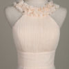Chiffon Flower Crewneck A Line Long Wedding Party Bridesmaid Dress - Image 9