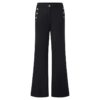 Cotton High Waist Pants Button Casual Wide Leg Trousers