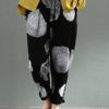 Cotton Wave Point Elastic Waist Side Pockets Trouser Pants