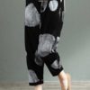 Cotton Wave Point Elastic Waist Side Pockets Trouser Pants - Image 2