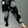 Cotton Wave Point Elastic Waist Side Pockets Trouser Pants - Image 3