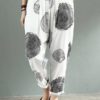 Cotton Wave Point Elastic Waist Side Pockets Trouser Pants - Image 4