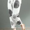 Cotton Wave Point Elastic Waist Side Pockets Trouser Pants - Image 5