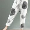 Cotton Wave Point Elastic Waist Side Pockets Trouser Pants - Image 6
