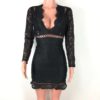 Deep V-neck Backless Ruffle Bodycon Mini Party Dress - Image 13