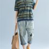Drop Crotch Holes Loose Casual Jeans Capris - Image 5