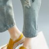 Drop Crotch Holes Loose Casual Jeans Capris - Image 8