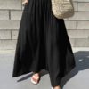 Elastic Waist Cotton Loose Wide Leg Pants with Pockets - Image 6