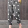 Elastic Waist Polka Dot Side Pockets Harem Pants - Image 11