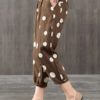 Elastic Waist Polka Dot Side Pockets Harem Pants - Image 5