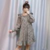 Elegant Fashion Plaid Print Loose Mini Dress