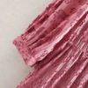 Elegant Flowers Embroidery A Line Pleated Mini Dress - Image 3