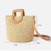 Fashion Big Tote Knitted Straw Beach Handbags - Image 3