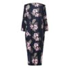 Floral Print Casual Sleeve Midi Dress with Pockets - Image 2