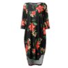 Floral Print Casual Sleeve Midi Dress with Pockets - Image 9
