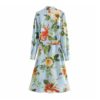Elegant Floral Print Turn Down Collar Shirt Dress - Image 3
