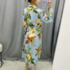 Elegant Floral Print Turn Down Collar Shirt Dress - Image 4