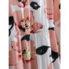Floral Print V-neck Long Sleeve Backless Causal Dress - Image 6