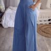 High Waist Trousers Casual Loose Wide Leg Pants with Pockets - Image 3