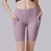 High Waist Yoga Slim Shorts With Pocket - Image 3