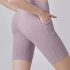 High Waist Yoga Slim Shorts With Pocket - Image 4