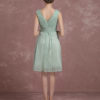 Knee Length Pleated Homecoming V Neck Sleeveless A Line Cocktail Bridesmaid Dress - Image 7