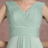Knee Length Pleated Homecoming V Neck Sleeveless A Line Cocktail Bridesmaid Dress - Image 8