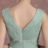 Knee Length Pleated Homecoming V Neck Sleeveless A Line Cocktail Bridesmaid Dress - Image 9