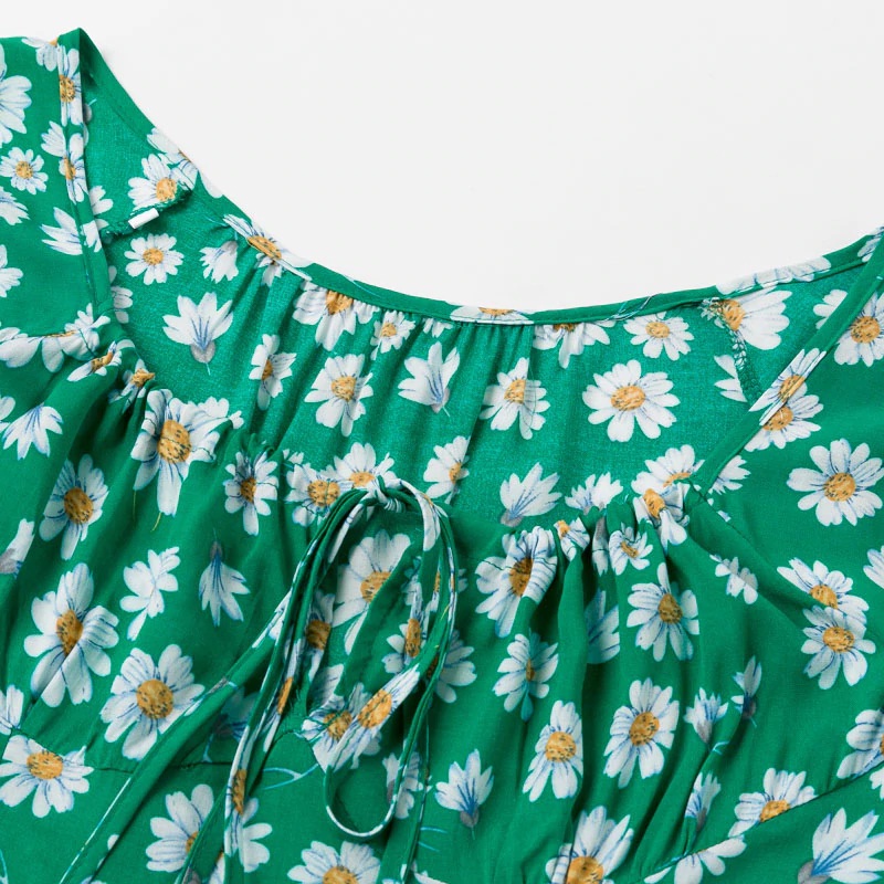 Lace up Boho Ruffles Casual Split Feminino Beach Dress - Image 10