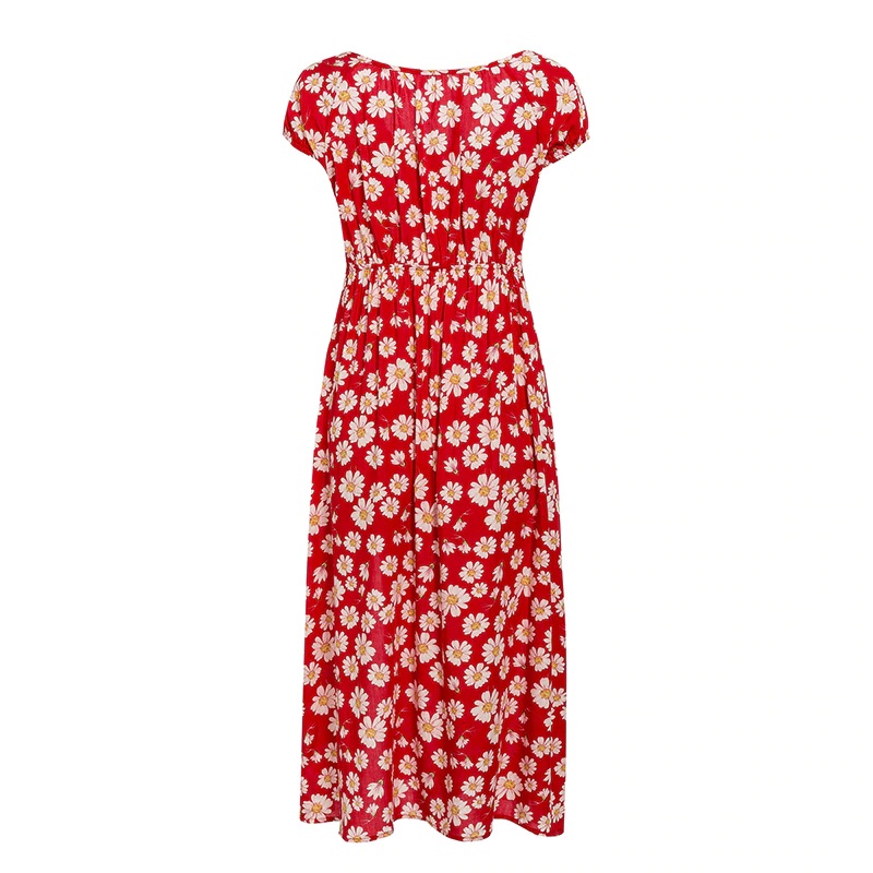 Lace up Boho Ruffles Casual Split Feminino Beach Dress - Image 7