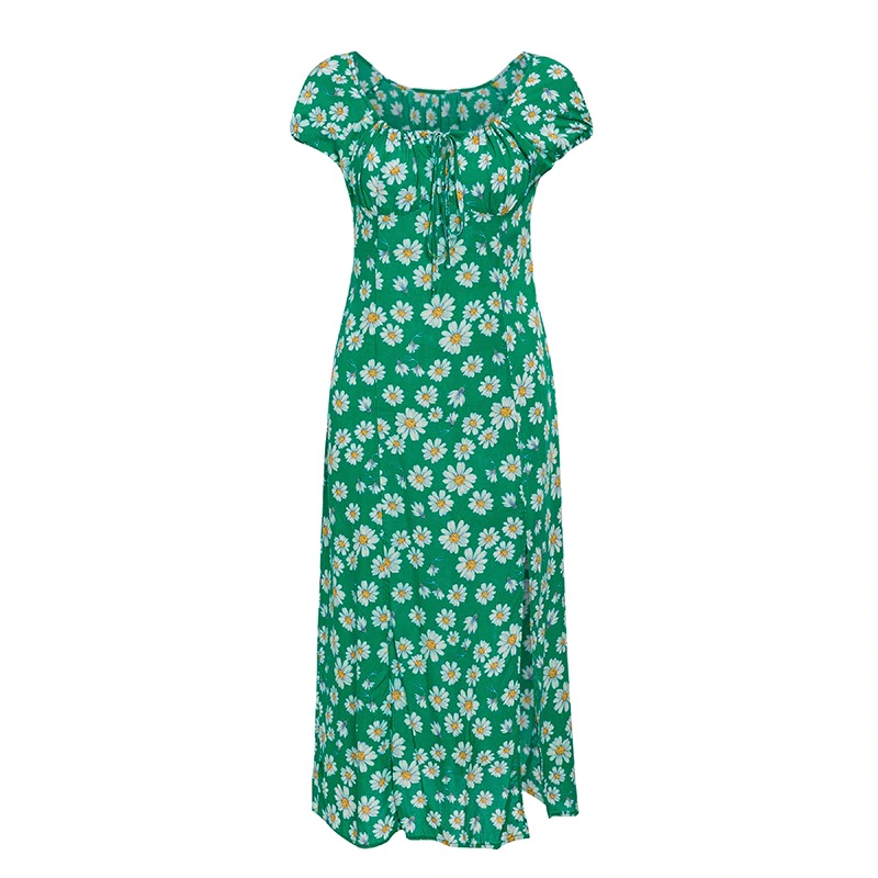 Lace up Boho Ruffles Casual Split Feminino Beach Dress - Image 8