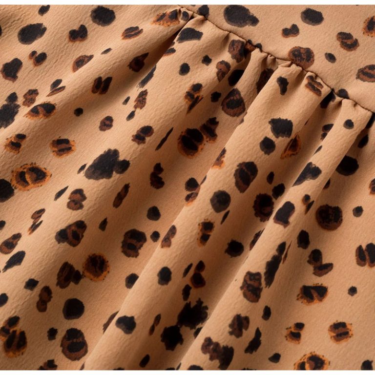 Leopard Print Ruffles Vintage Puff Sleeve Casual Shirt - Image 10