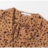 Leopard Print Ruffles Vintage Puff Sleeve Casual Shirt - Image 6