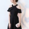 Cold Shoulder Cut Out A Line Cross Back Cocktail Dresses - Image 4