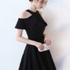 Cold Shoulder Cut Out A Line Cross Back Cocktail Dresses - Image 5
