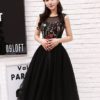 Flowers Embroidered Tea Length Party Dresses