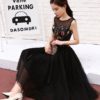 Flowers Embroidered Tea Length Party Dresses - Image 2