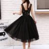 Flowers Embroidered Tea Length Party Dresses - Image 4