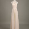 Long Halter Backless Cut Out Ruched Chiffon A Line Wedding Party Bridesmaid Dress